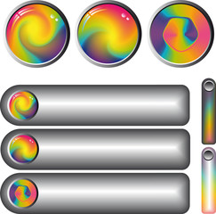 collection of rainbow  glossy fantasy web buttons