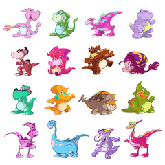 collection of cute cartoon dinosaurs