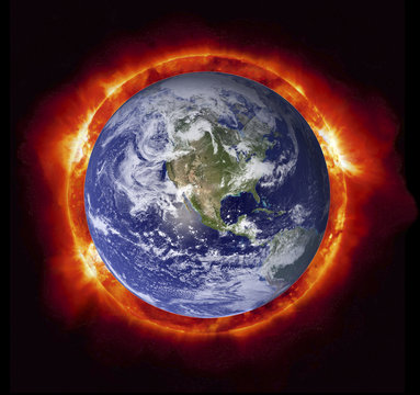 Sun burning earth