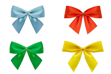 Bows collection isolated on white background