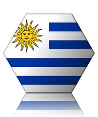 Obraz premium uruguay drapeau hexagone uruguay flag