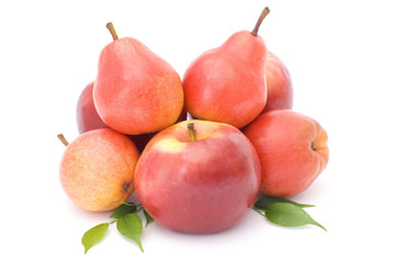 red pears and apples
