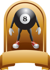 Eight ball cartoon character award