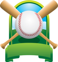 Crossed bat baseball trophy