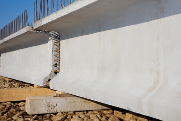 Concrete beams for the construction of a bridge
