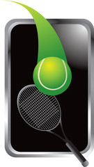 Silver framed tennis ball