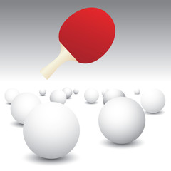 Ping pong balls and a paddle