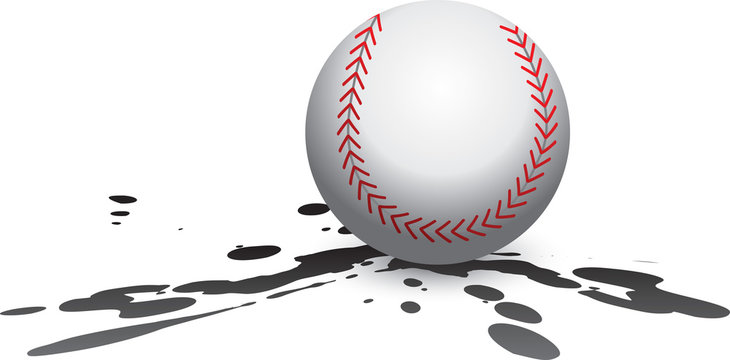 Isolated Baseball in mud