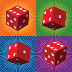 Retro red dice