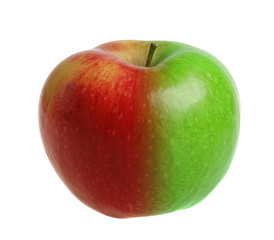Red and green apple isolated on white background