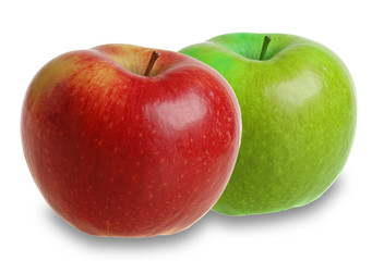 Two apples isolated on white background