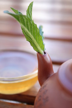 Chinese tea with mint