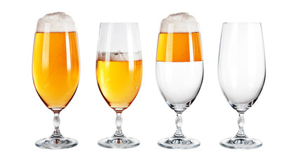 attitude to something through beer glasses concept