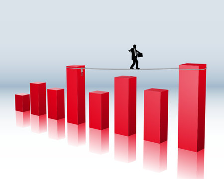 Business people between a success and failure Vector Image