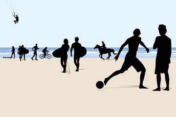 beach vacation activities (people on separate layer)