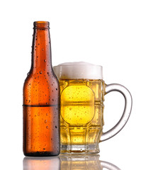 Mug and bottle of beer