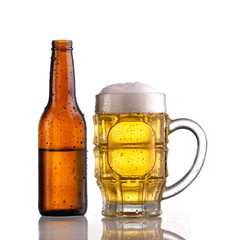 Mug and bottle of beer