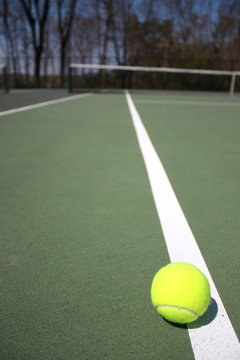 Tennis Ball On The Court
