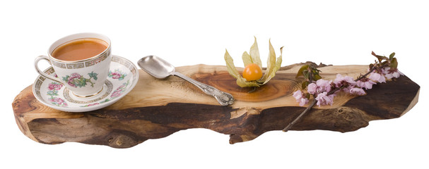 Soup on Wooden Platter