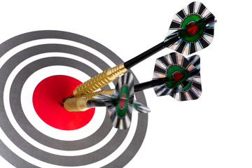 target with arrows on white