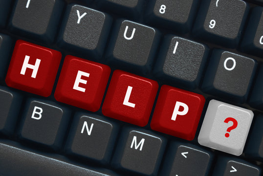 "Help" keys on keyboard with symbol