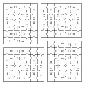 Jigsaw puzzle templates 5x6, 6x5, various cutting guidelines