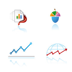 Set of graphic symbols on analytical theme