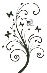 magic tree with butterflies