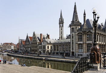 Quai des herbes (graslei) - Centre Historique de Gand, Belgique