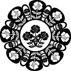 circle with flower decoration