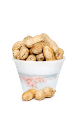 Peanuts with shells in a bowl