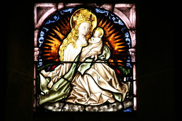 Stained glass, Mary