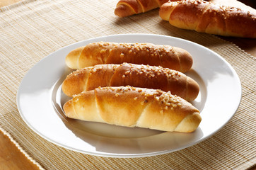 Group of salted bread rolls