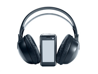 Tech mobile phone with headphones