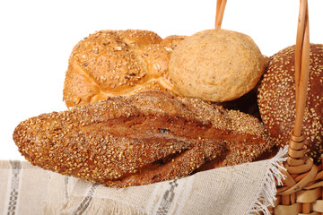 Assorted bread in basket
