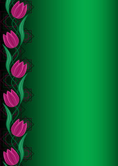Green background whit tulips