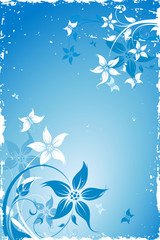 Fototapeta na wymiar Grunge flower background with butterfly