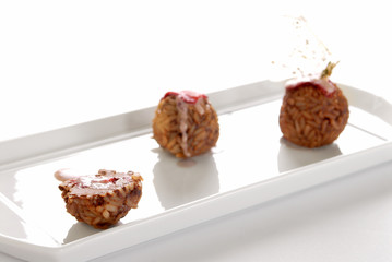 Trufas de chocolate con arroz. México.