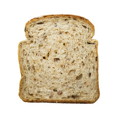 slice of bread isolated on white background