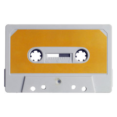 old audio cassette isolated on white