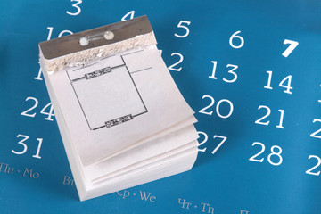 Calendar with the torn off pages