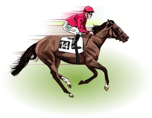 Poster racing horse and jockey © Isaxar