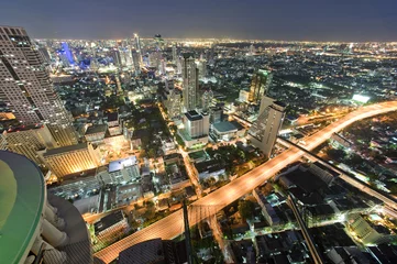 Foto op Plexiglas Night view of Bangkok © Isaxar