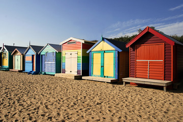 Bathing boxes at Brighton beach, Melbourne