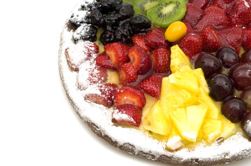 fruits cake on white background