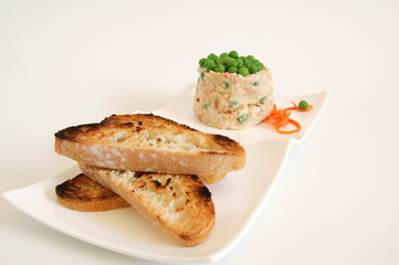 Russian salad with bread