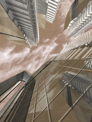 Corporate buildings in perspective