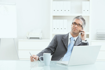 Businessman working at desk