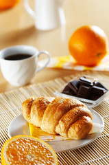 French croissant for breakfast