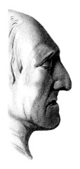 Profile of the man in old style